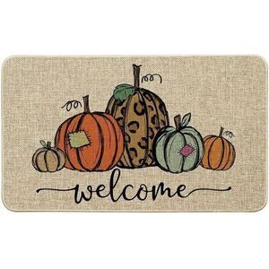 Pumpkin‎ Welcome Decorative Doormat, Fall Halloween